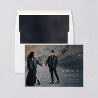 Shimmer Dust Save The Date Cards Gold Dark Navy Signature smooth Blank No Standard