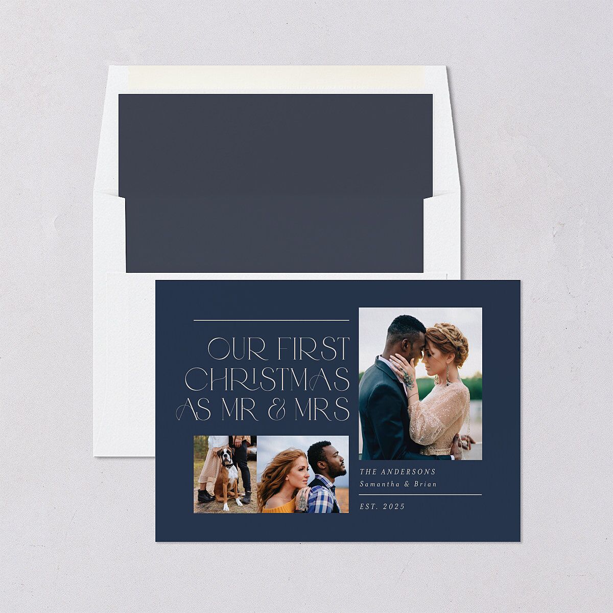 Mr. & Mrs. Holiday Cards Moody Blue Signature