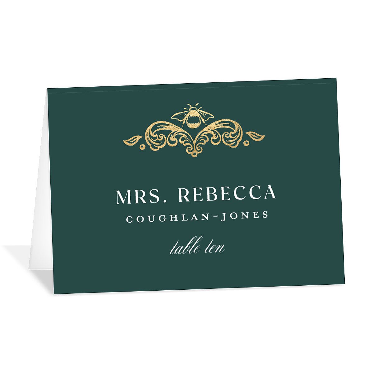 Glamorous Crown Monogram Crest Place Cards by Bridgerton