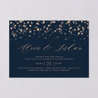 Elegant Glow Wedding Invitations Navy Signature Blank No Standard