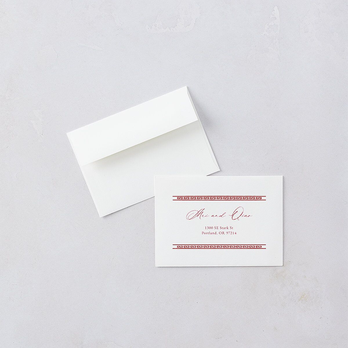 Chinese Double Happiness Wedding Response Cards Gold Scarlet Signature Standard