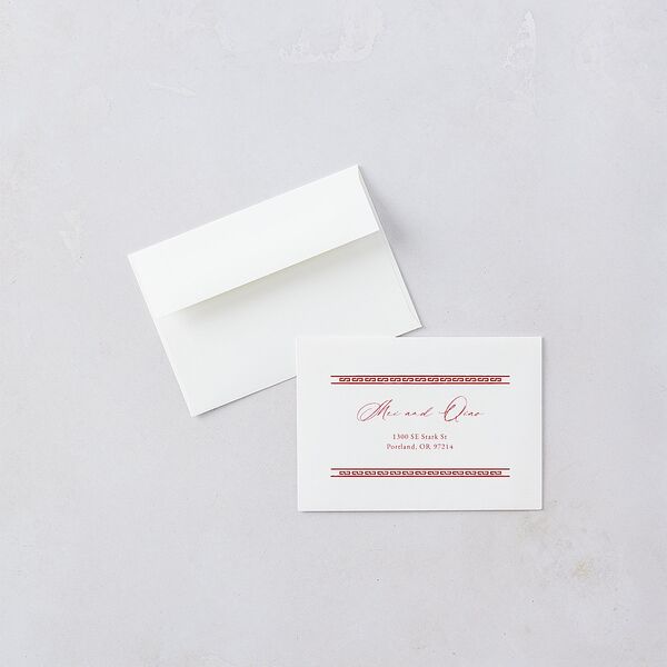 Chinese Double Happiness Wedding Response Cards Gold Scarlet Signature Standard