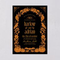Spooky Halloween Nouveau Wedding Invitations Pumpkin Signature Blank Standard No