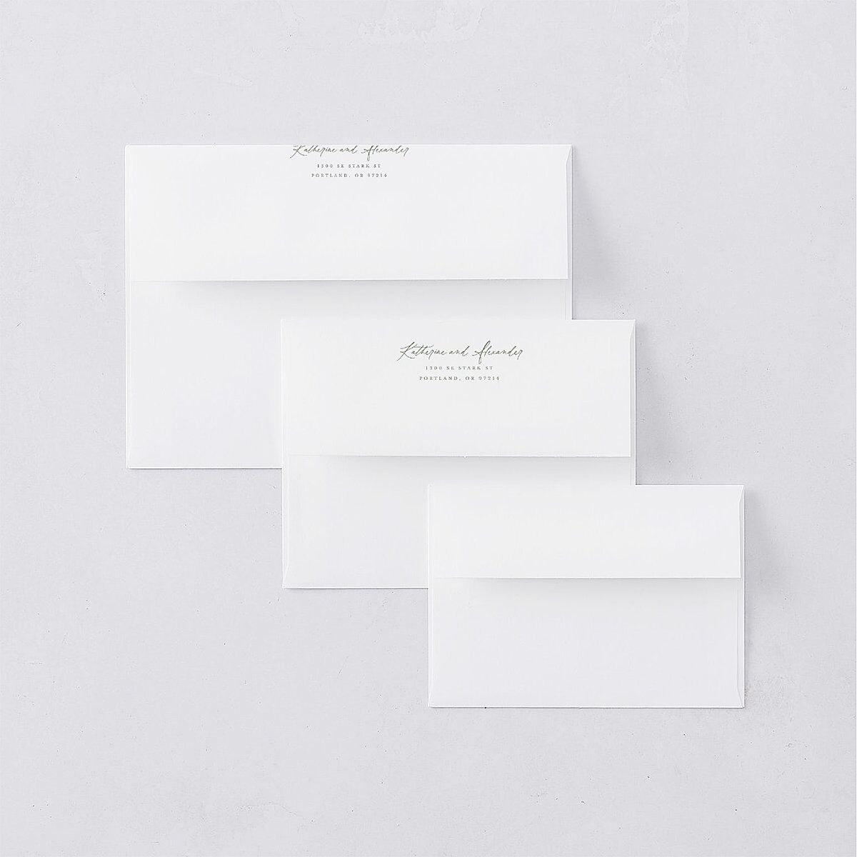 Romantic Branches Thank You Card Envelopes White Eucalyptus Both Recipient and Return Addresses Signature Standard