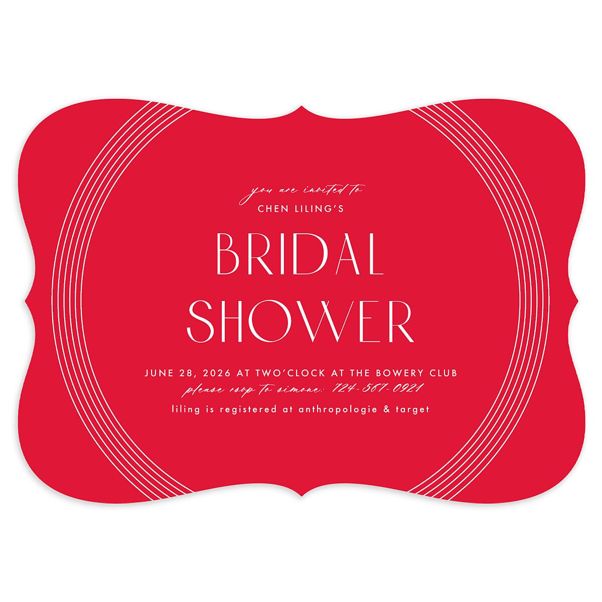 Lucky Circle Bridal Shower Invitations