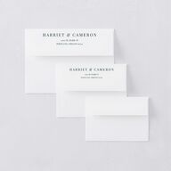 Vintage Landscape Save The Date Card Envelopes White Dark Green Both Recipient and Return Addresses Signature Standard