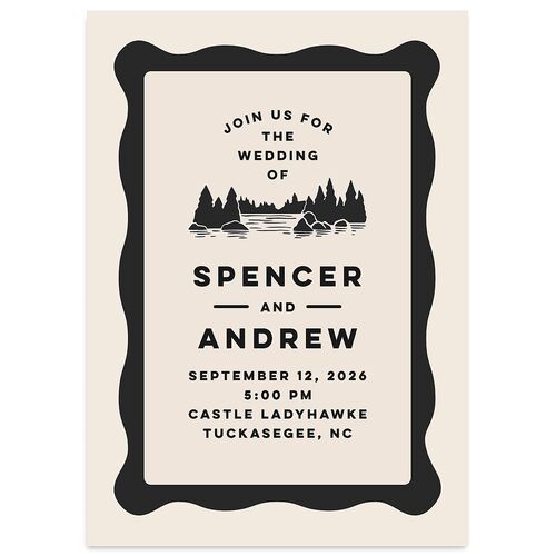 Adventure Icon Wedding Invitations Charcoal Signature Blank No Standard