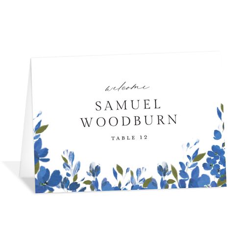 Delphinium Crest Place Cards Sea Blue Signature