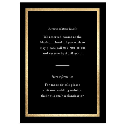 Simple Frame Wedding Enclosure Cards Gold Licorice Signature Standard