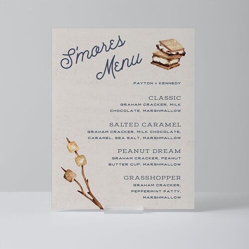 Happy Campers Standard Menu Tabletop Sign Small Midnight Navy Standard Outdoor Corrugated S Tabletop Menu