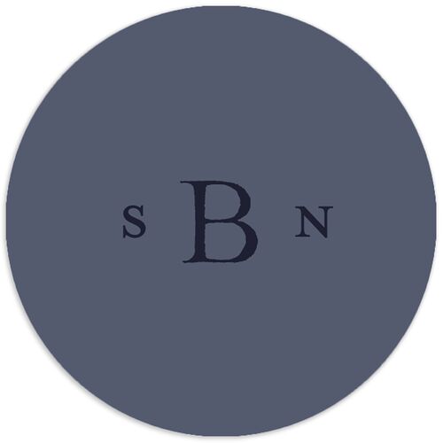 Heirloom Botanical Wedding Stickers Navy Circle