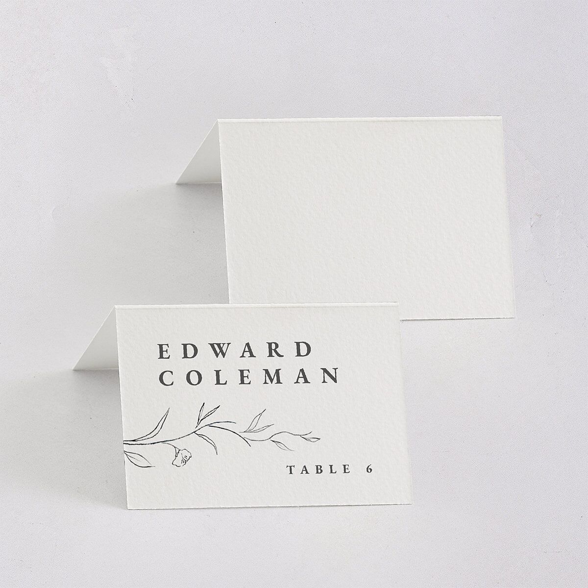 Graceful Botanical Place Cards Shadow Gray Signature