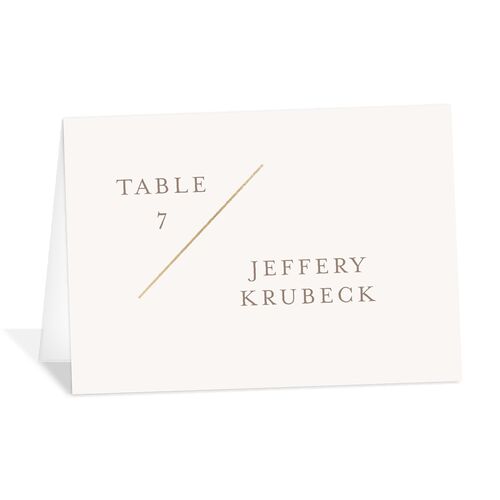 Monogram Slant Foil Place Cards Gold Fawn Signature