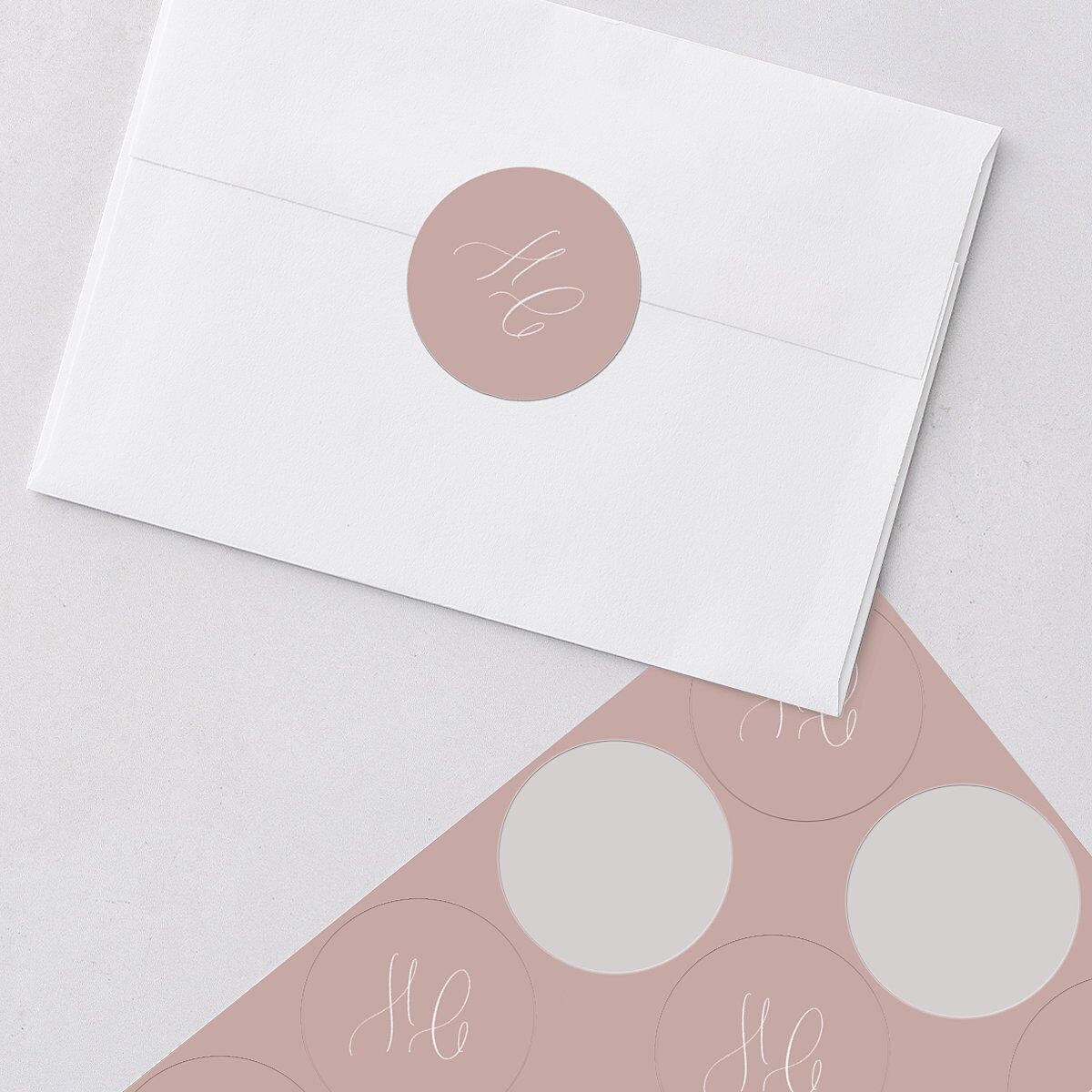 Luxury Floral Wedding Stickers Desert Rose Circle