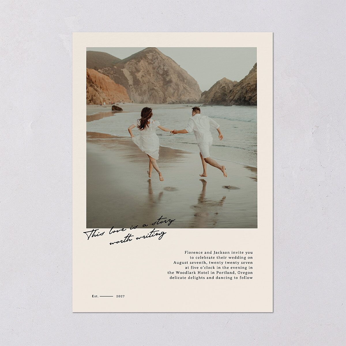 Vintage Film Photo Wedding Invitations Sand Signature Blank No Standard