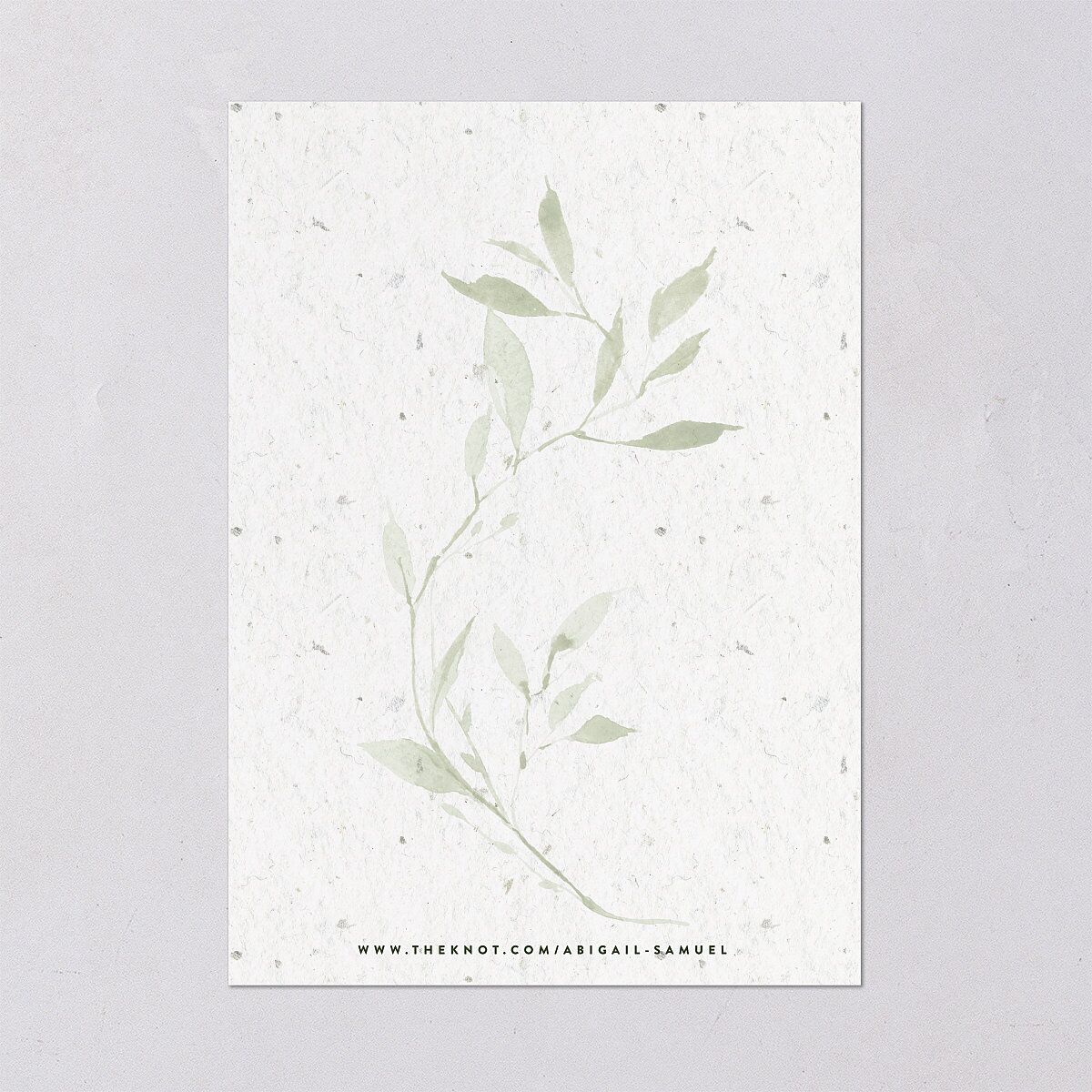 Pressed Leaves Save The Date Cards Thyme Signature smooth Blank No Standard
