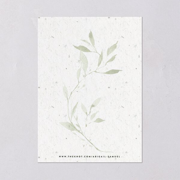 Pressed Leaves Save The Date Cards Thyme Signature smooth Blank No Standard
