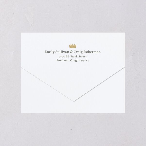 Vintage Regency Monogram Frame All-in-One Wedding Invitations Pure White Signature Light Both Recipient and Return Addresses No