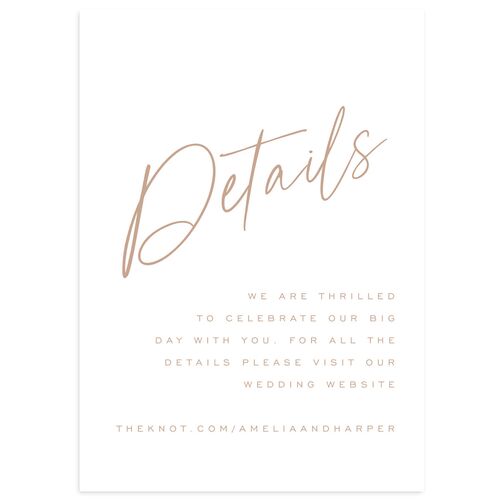 You Are Mine Wedding Event Detail Cards Mocha Signature Standard