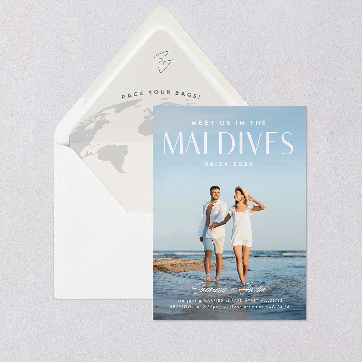 Destination Photo Poster Euro Envelope Liners Dusty Blue Luxe