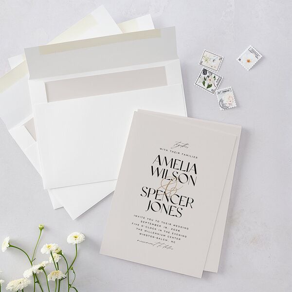 Together Wedding Invitations Gold Mist Signature Blank No