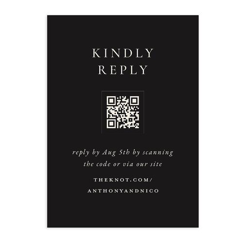 Elegant Photo Monogram QR Code RSVP Cards Midnight Signature Standard