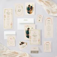 Whimsical Drawn Flowers QR Code RSVP Cards Thyme Signature Standard