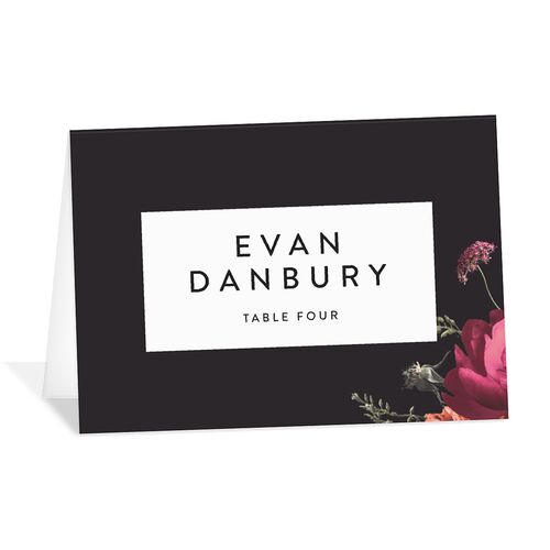 Blooming Botanical Place Cards Midnight Signature