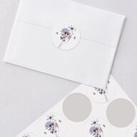 Pressed Flowers Wedding Stickers Regency Blue