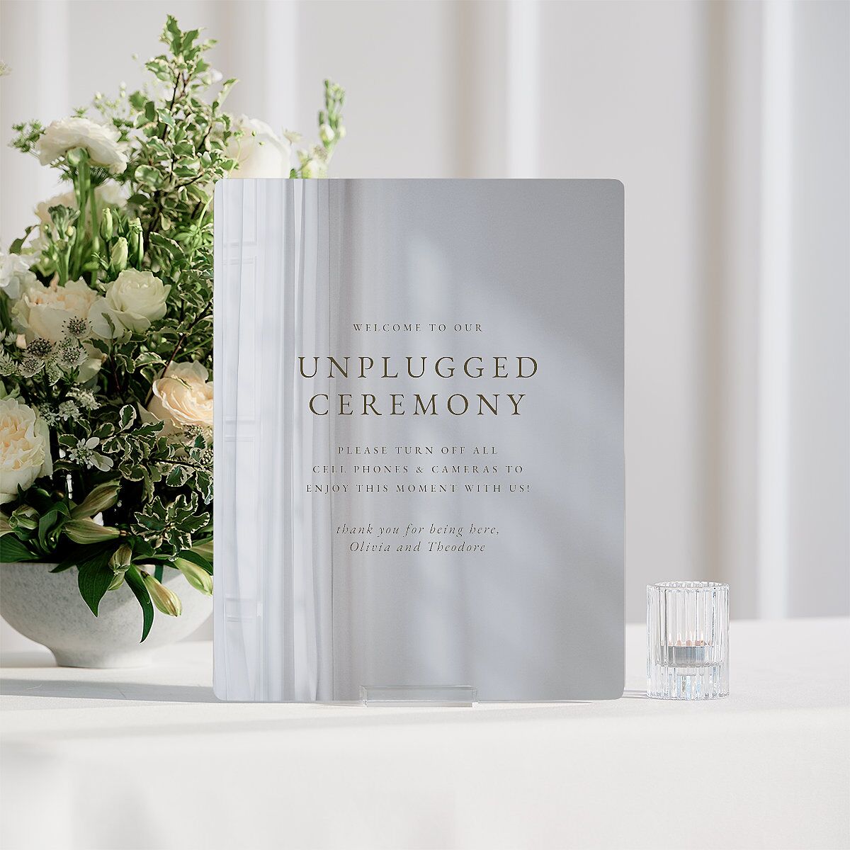Eucalyptus Bouquet Mirrored Acrylic Tabletop Sign Small Terracotta Mirrored Acrylic S Tabletop Table Standard