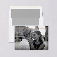 Double Frame Save The Date Cards Gold Pure White Signature smooth Blank No Standard