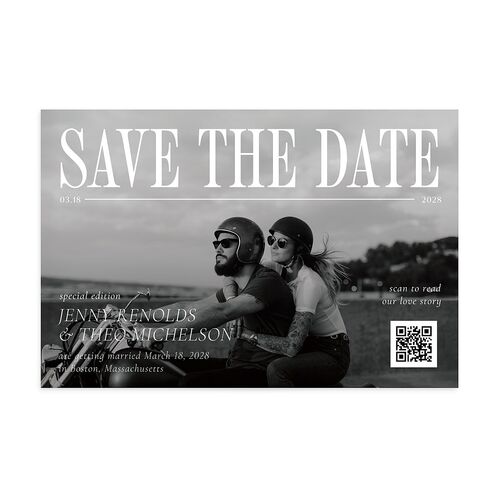 Magazine Cover Save the Date Postcards Licorice