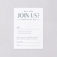 Destination Photo Poster Wedding Response Cards Dusty Blue Signature Standard