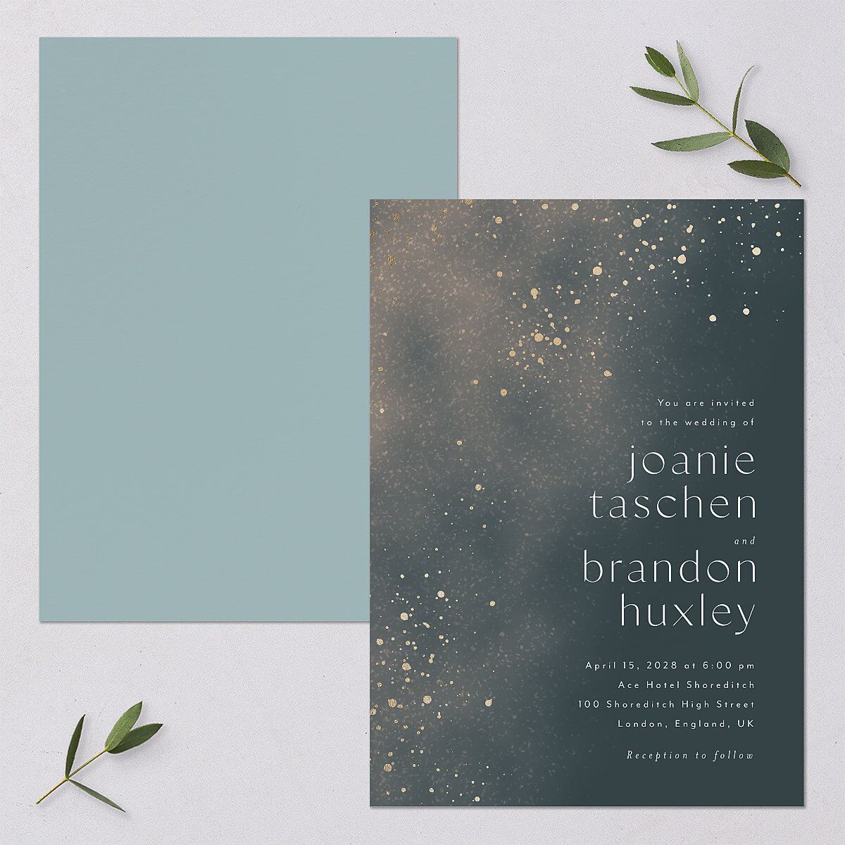 Shimmer Dust Wedding Invitations — view 1