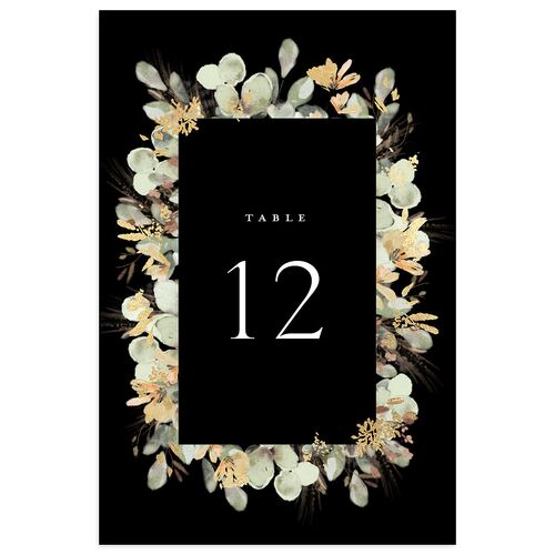 Eucalyptus Edges Table Numbers Gold Licorice Signature