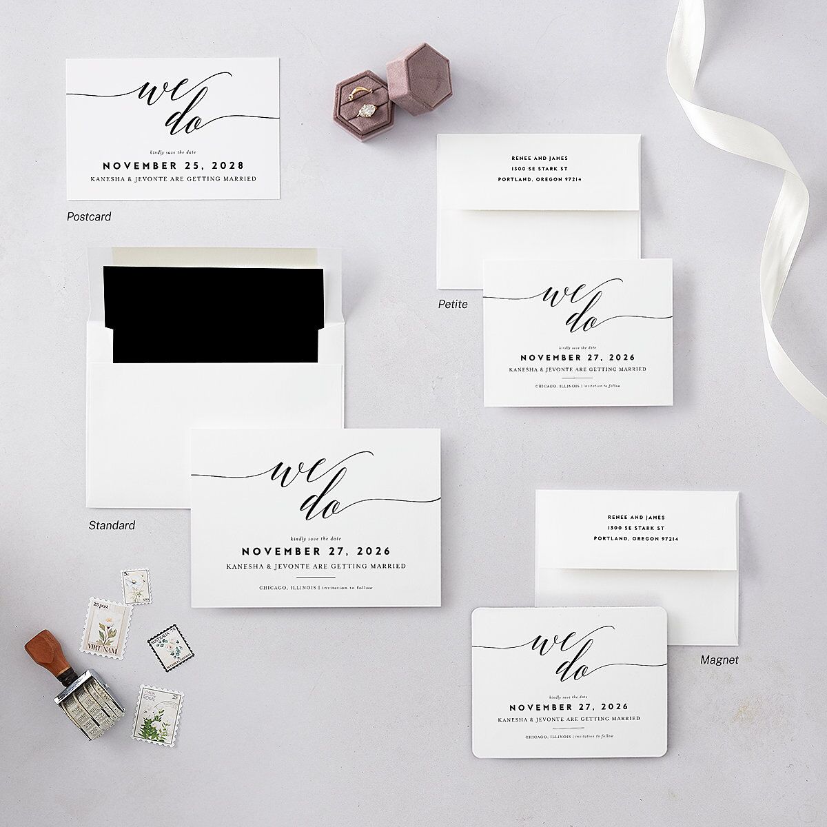 We Do Save The Date Cards Midnight Signature smooth Blank No Standard