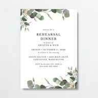 Eucalyptus Frame Rehearsal Dinner Invitations Pure White Signature Standard