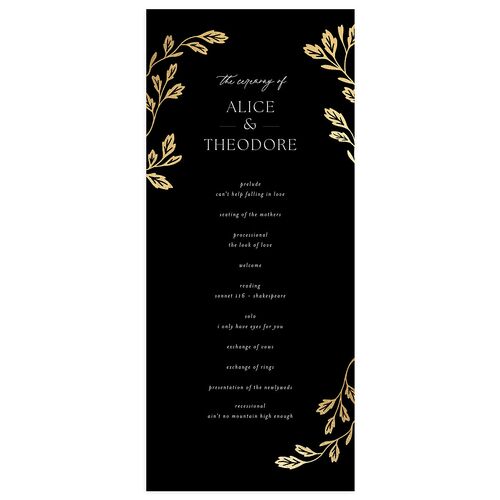 Arboretum Archway Wedding Programs Gold Licorice Signature