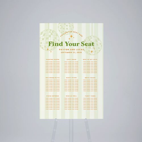 Colorful Retro Stripes Standard Seating Chart Large Sea Foam Standard Outdoor Corrugated L Seating