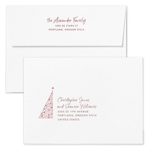 Holiday Arch Holiday Card Envelopes Blue Jewel Red Both Recipient and Return Addresses Standard Signature