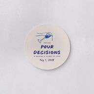 Hand Drawn Cheers Coasters Jewel Blue Cardboard Circle