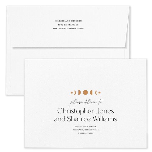 Celestial Galaxy Wedding Invitation Envelopes Rose Midnight Recipient Address Standard Signature