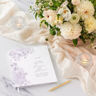 Monochrome Blooms Guest Books Sheer Lilac