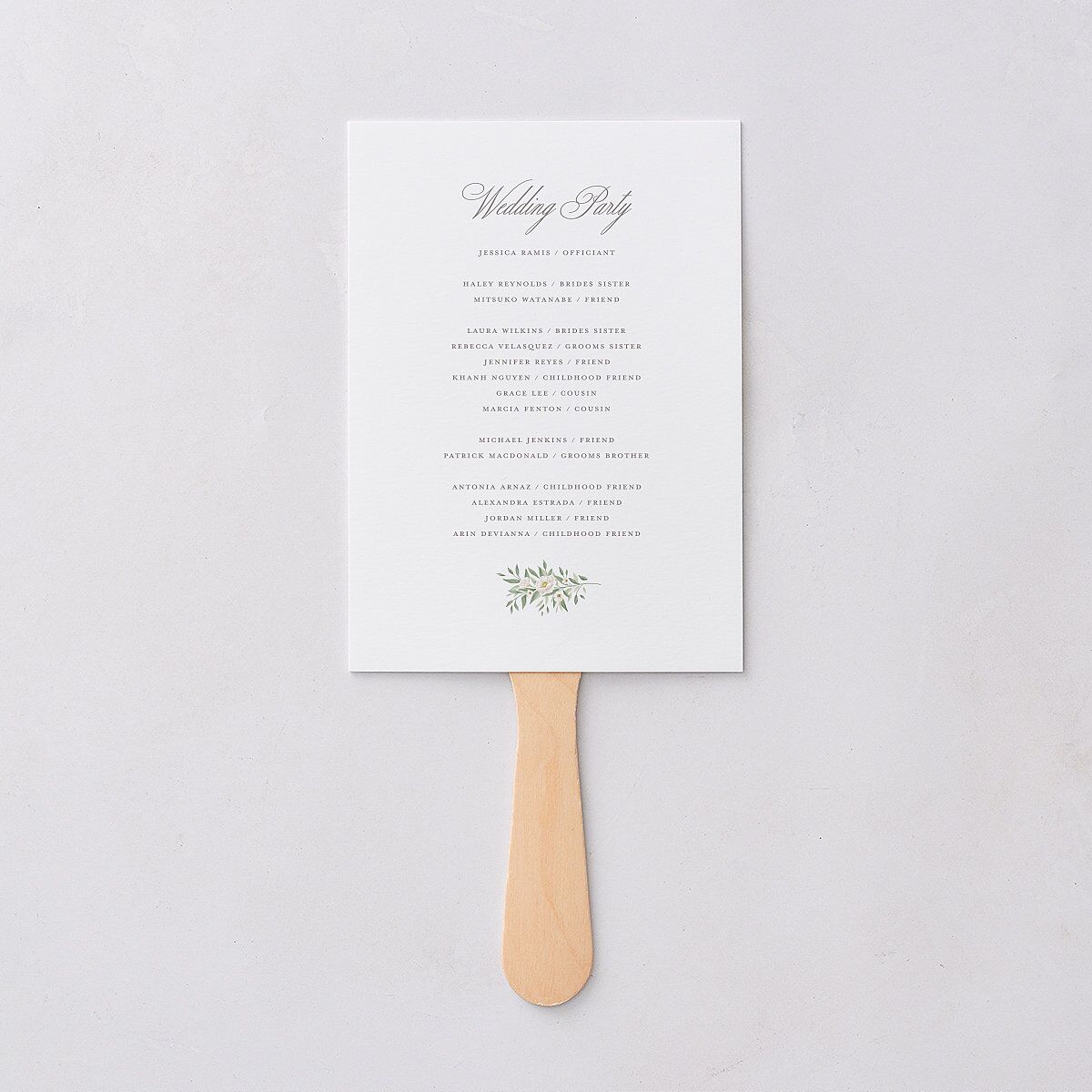 Luxury Floral Monogram Fan Programs Cotton Signature Standard