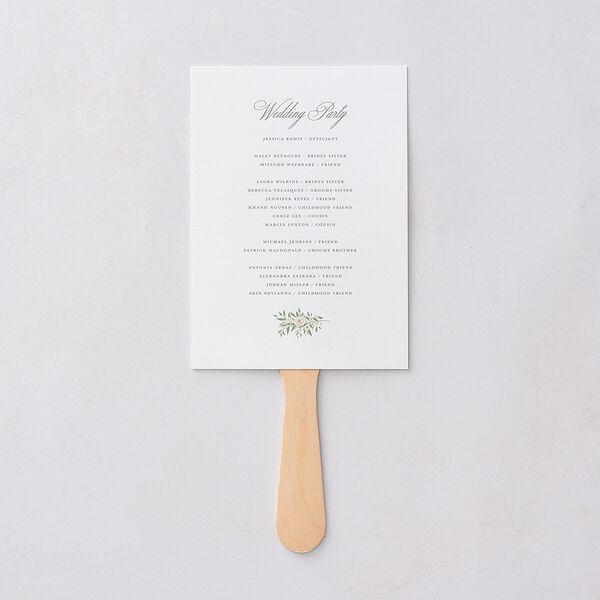 Luxury Floral Monogram Fan Programs Cotton Signature Standard