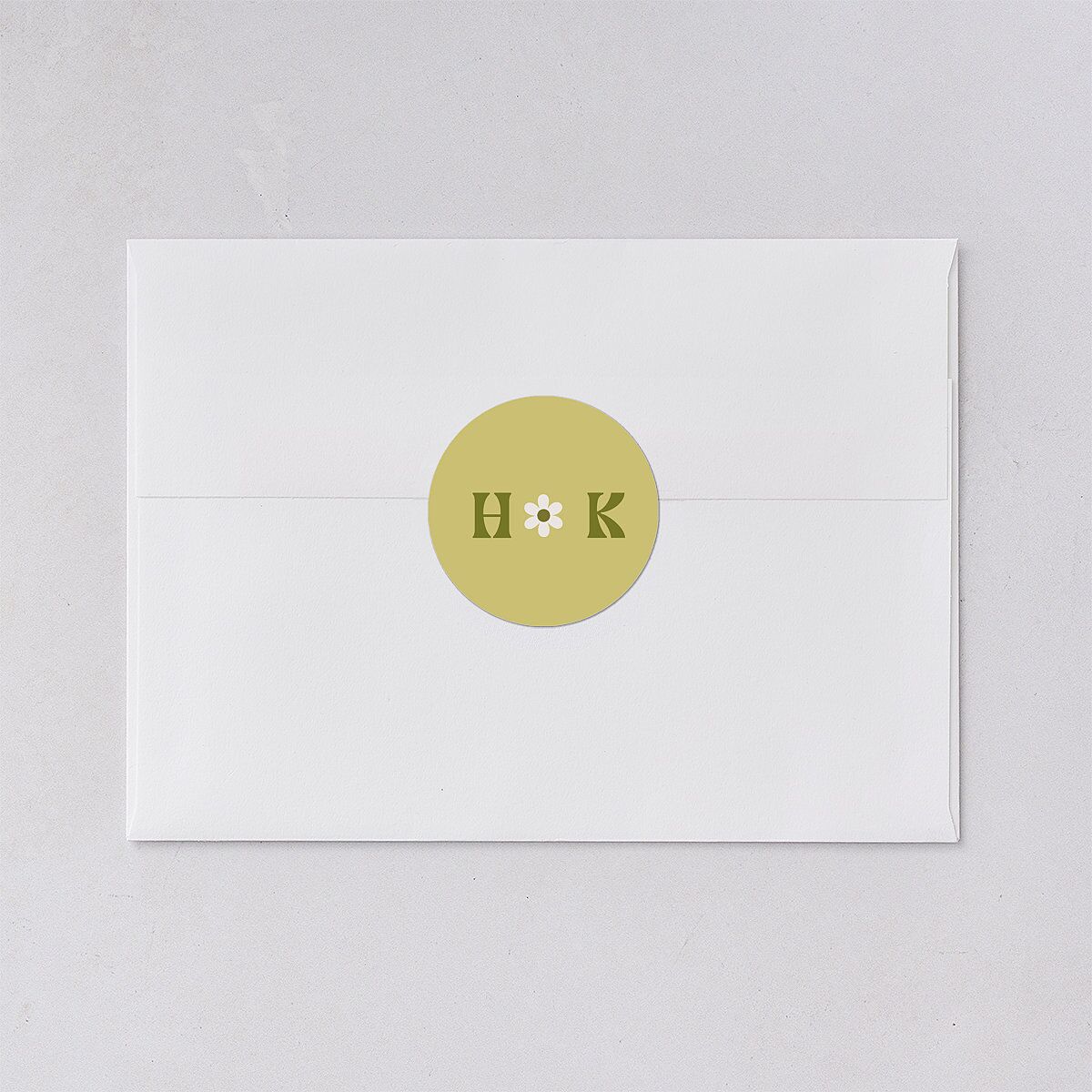 Simple Retro Daisy Wedding Stickers Meadow Circle