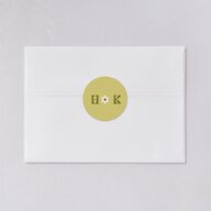 Simple Retro Daisy Wedding Stickers Meadow Circle