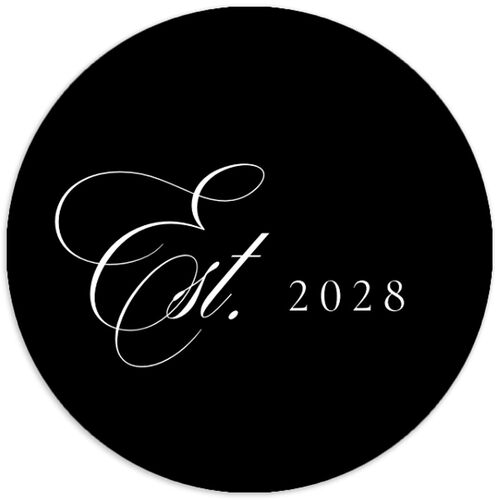 Timeless Frame Wedding Stickers Pure White Circle