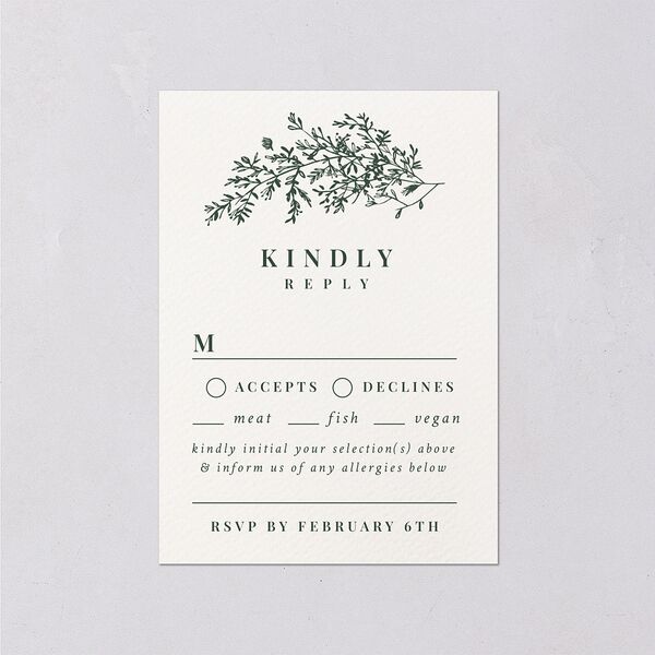 Botanical Branches Wedding Response Cards Dark Night Signature Standard