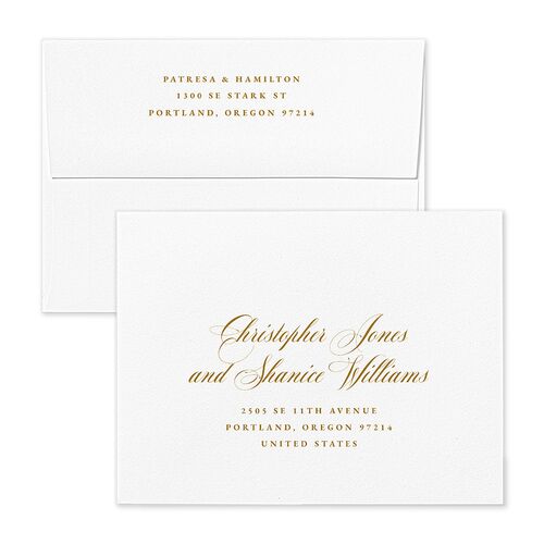 Opulent Garden Save the Date Magnet Envelopes White Dusty Blue Both Recipient and Return Addresses Signature Standard